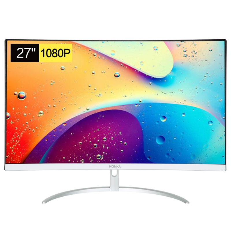 康佳(KONKA)27英寸显示器1800R曲面60HZ 全高清 窄边框 家用办公电竞电脑显示器（KD2701）