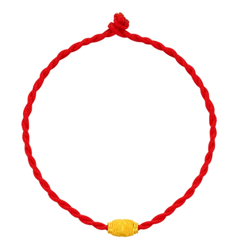 金一国囍足金车花男女通用橄榄路路通 随机配红绳(计价)ACD023