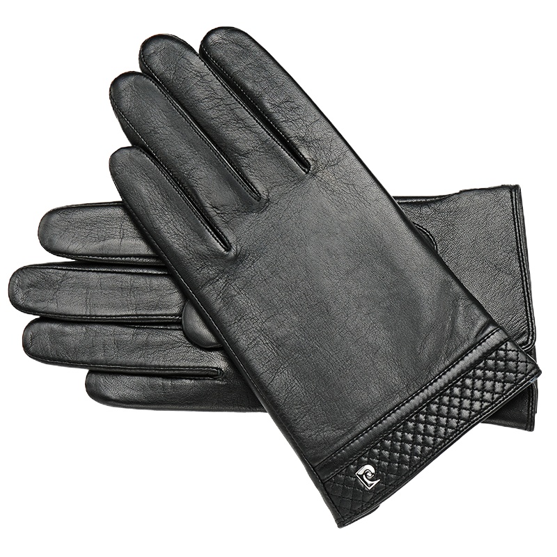 [苏宁自营]皮尔卡丹 894191126B(柔绒里)男士触屏 山羊皮 真皮手套 M-XL号可选(计价单位:双)黑色