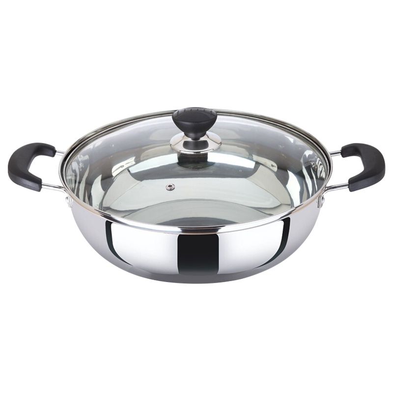 美厨(maxcook)不锈钢火锅复底26cm 带盖 MH-26(可用电磁炉)