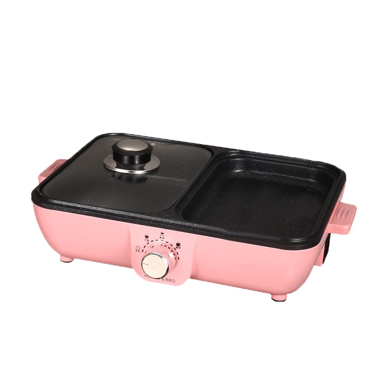 昂爵 家用电火锅 多功能涮烤一体锅火锅烧烤煎煮 电烤锅 宿舍小型烤肉机电烤盘鸳鸯锅