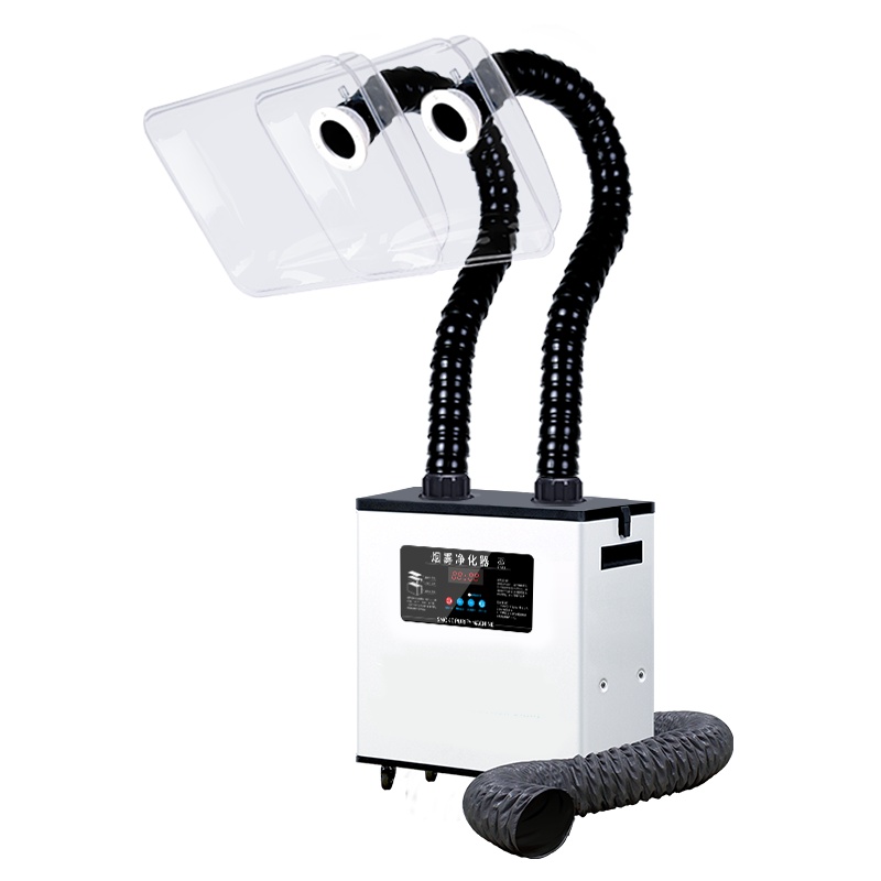 艾灸排烟机 升级版一机两用 内循环+外排自由切换 台式净化器 多层净化 去烟除异味 数码款双工位铝合金支撑臂