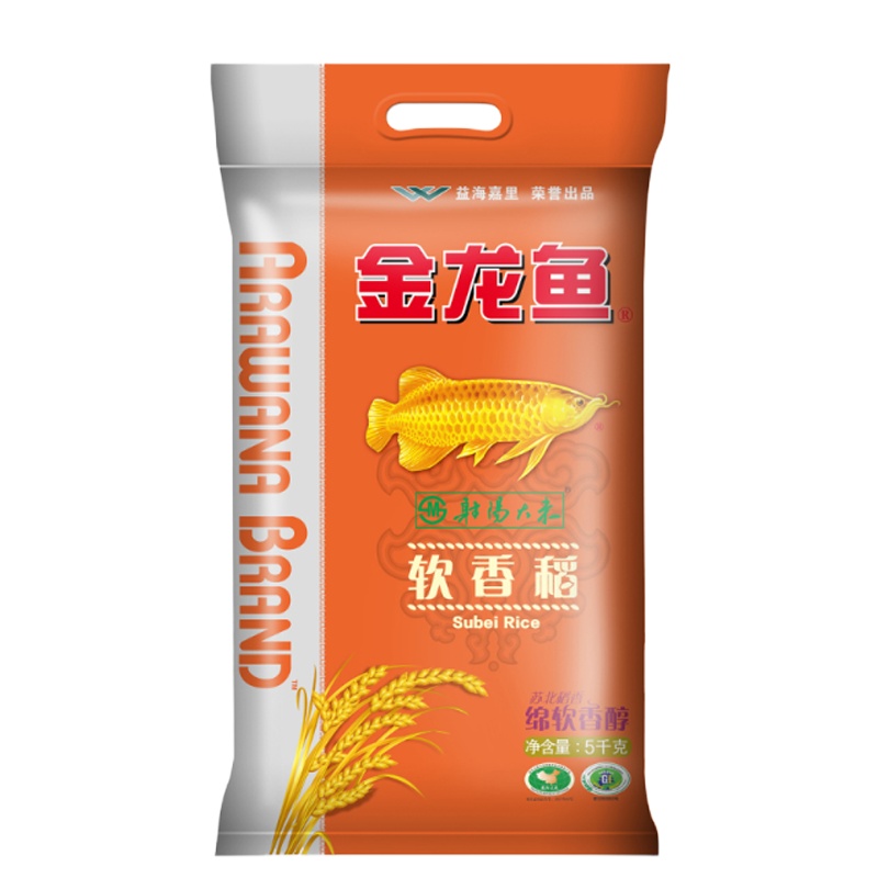 金龙鱼 苏北大米 5kg 软香稻 袋装粳米