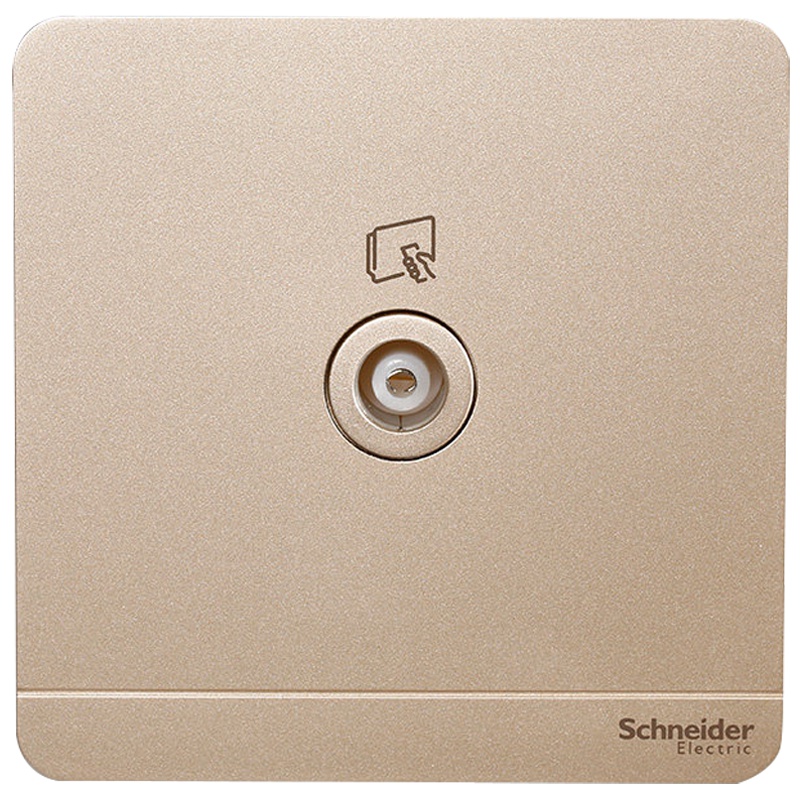 施耐德电气（Schneider Electric）开关插座 单联电视插座面板86型 弱电有线TV 绎尚薄暮金