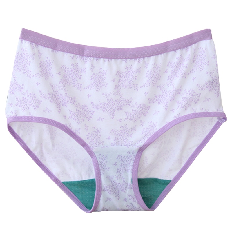 ab内裤[4条装]纯棉印花中腰三角裤舒适透气女生短裤1052