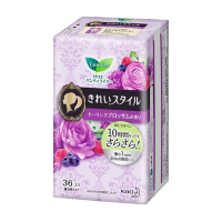[丝薄透气卫生巾]花王KAO乐而雅(laurier)丝薄透气干爽舒适贴身花香型卫生护垫 日夜用140mm 36片 棉柔