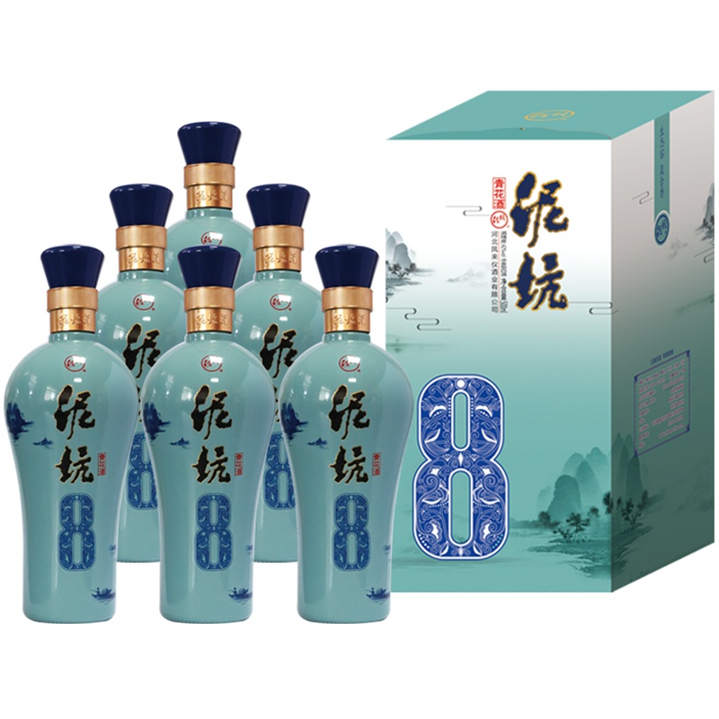 [中华特色]河北供销馆 泥坑 白酒整箱 42度青花8年 500ml*6瓶 浓香型 非物质文化遗产 河北邢台特产