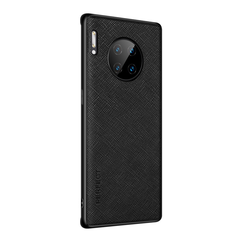 魅爱琳 华为Mate30手机壳 MATE30 Pro保护套 5G版外壳 商务真牛皮十字纹 轻薄简约时尚 防摔软边英伦风潮
