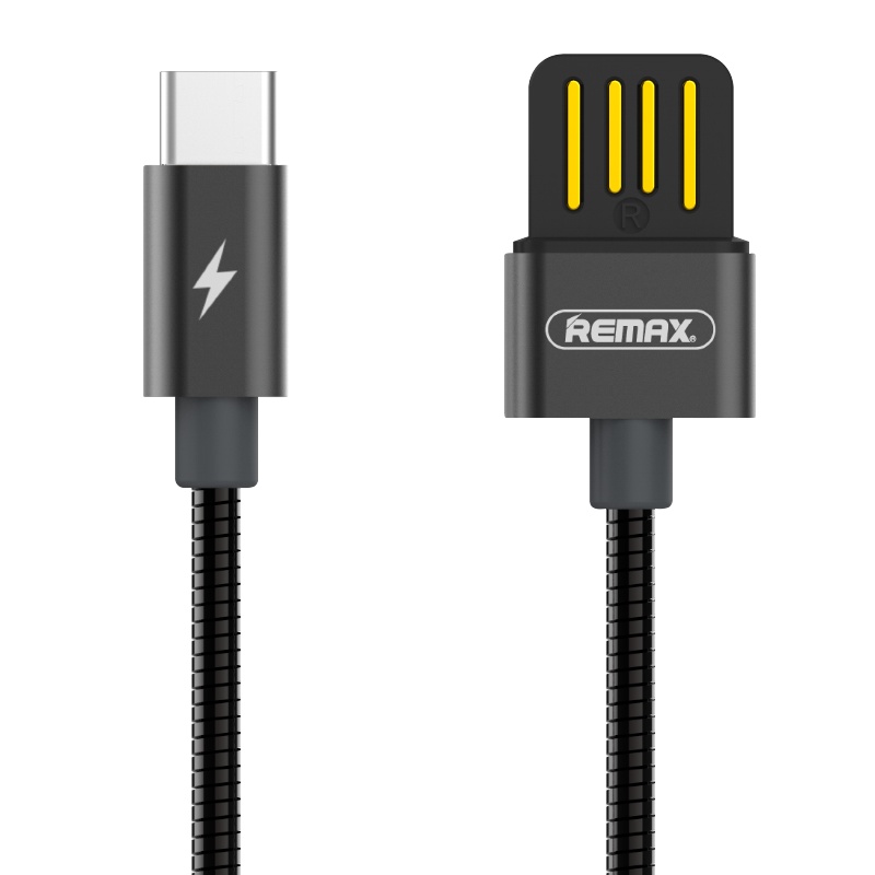 REMAX 银蛇数据线 Type-C华为 小米手机 充电传输线 黑色
