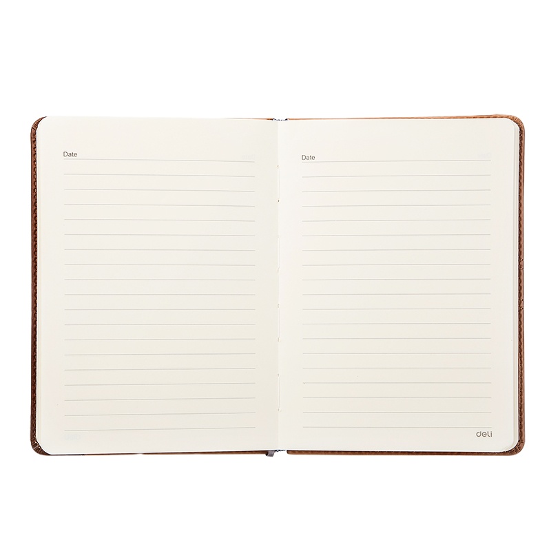 得力7922皮面笔记本-160张-32K-180mm*130mm(棕色) 按本销售（H）