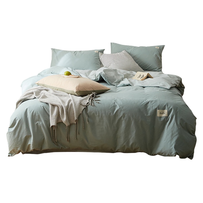 南极人(NanJiren) 北欧水洗棉四件套简约儿童被套床单学生宿舍单人三件套床上用品