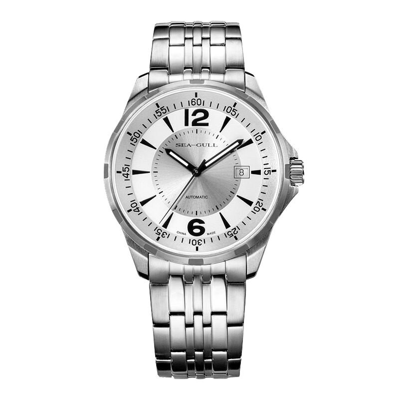 海鸥表(SEAGULL) 手表 商务休闲系列时尚简约单历自动机械男表钢带 816.355