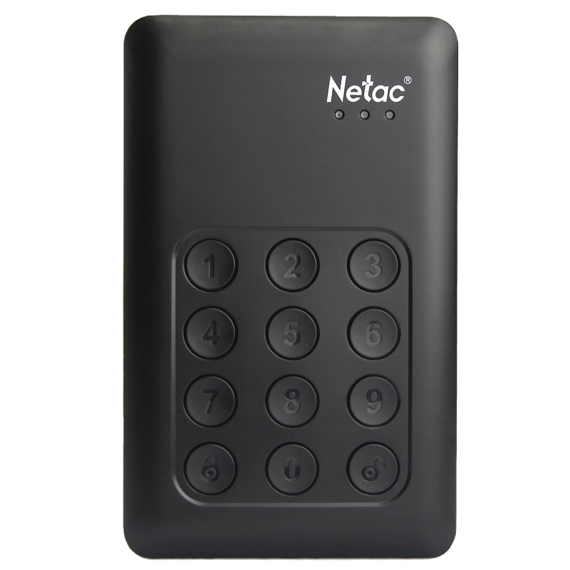 朗科(Netac)K390 1TB USB3.0移动硬盘 安全系列 2.5英寸 按键硬件加密 黑色 (单位:个)