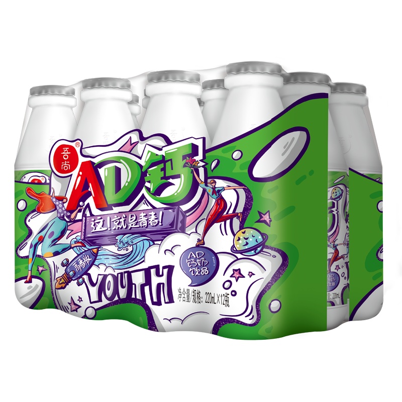 吾尚AD钙奶含乳饮料 220ml*12瓶膜包装