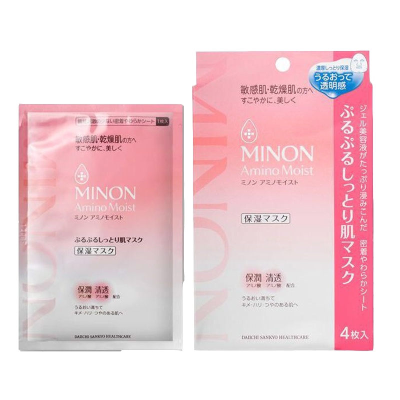 minon 蜜浓 氨基酸修护保湿补水滋润营养啫哩面膜/面贴膜 4片/盒