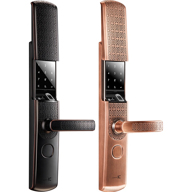 金指码指纹锁 家用防盗门指纹锁密码锁电子门锁木门P5红古铜
