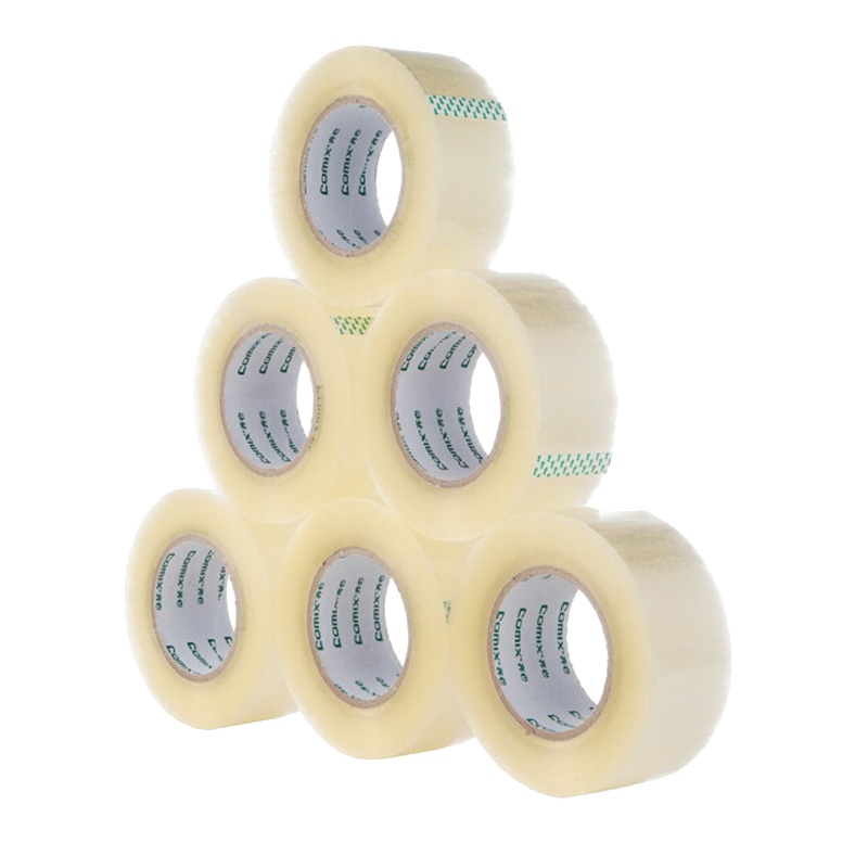 齐心 JP6010-6 普透封箱胶带60mm*100y 透明 6卷装