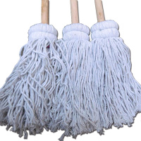 [规格:10个装 包送货]线绳拖把 大号圆头白线拖把 棉线老式拖把 家用多用木地板棉纱水拖 棉布实木柄拖把墩布排拖