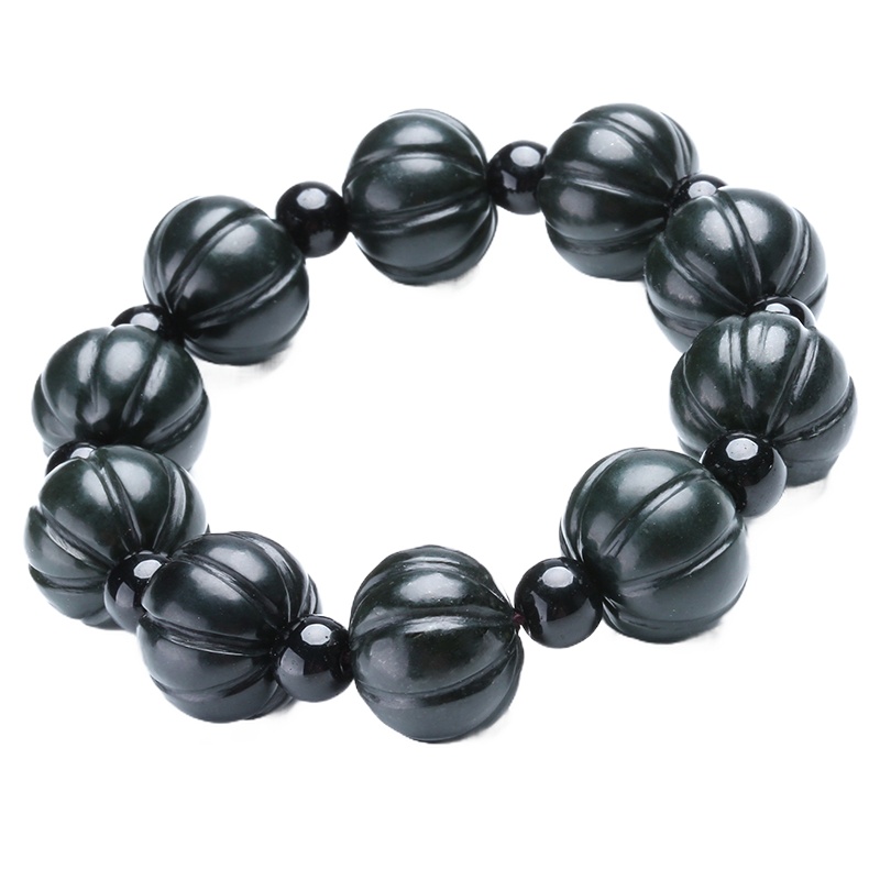 印象眸 和田玉青玉南瓜手串男女款福瓜手链