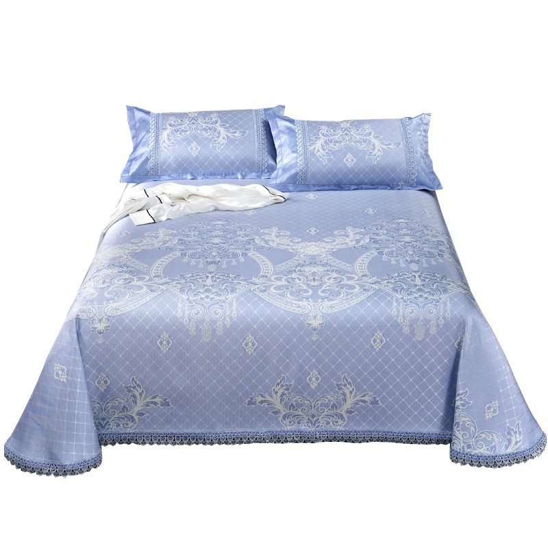 吉岳Giyou可水洗冰丝席三件套 3D提花席面 加宽花边 600D冰丝 赠送防滑垫