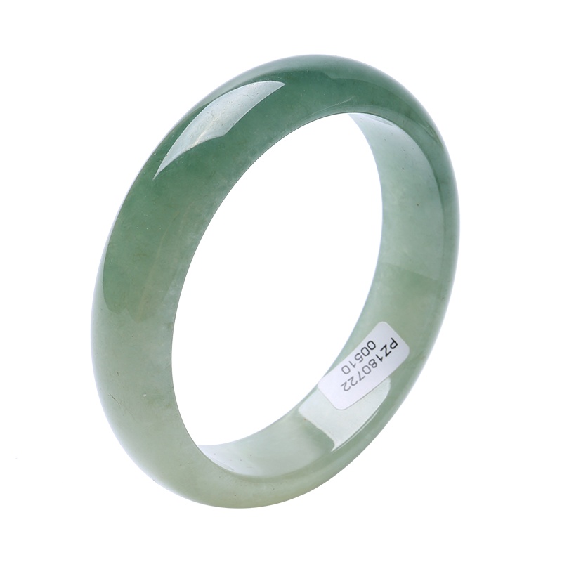 印象眸 微瑕飘花翡翠手镯 飘绿翡翠镯子微瑕 附证书