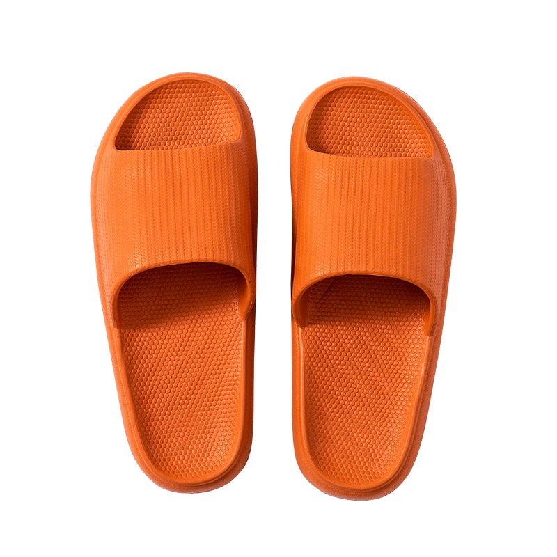 名创优品(miniso) 简约系列絮纹厚底女士浴室擦地拖鞋(赤茶橘,39-40码)