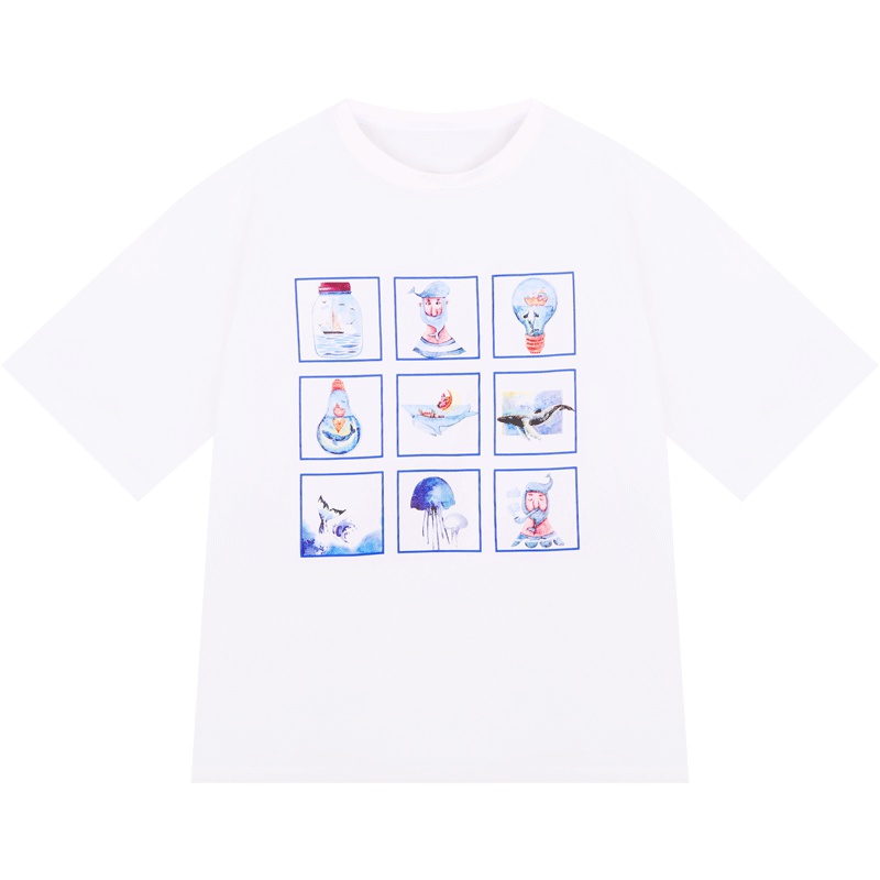 2019新款学院风宽松心机短袖设计感超仙女T恤可爱卡通休闲上衣夏