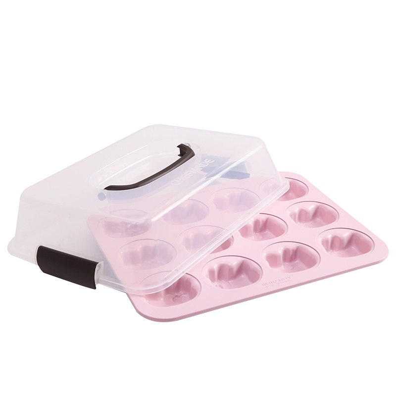 学厨 长方形塑料蛋糕盖点心水果罩保鲜盖PP材质便携式盒 烘焙工具 WK9733