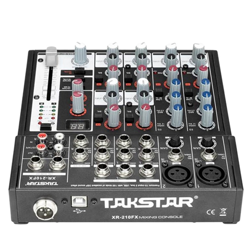 得胜(TAKSTAR) XR-210FX调音台网络K歌音频制作USB声卡带效果