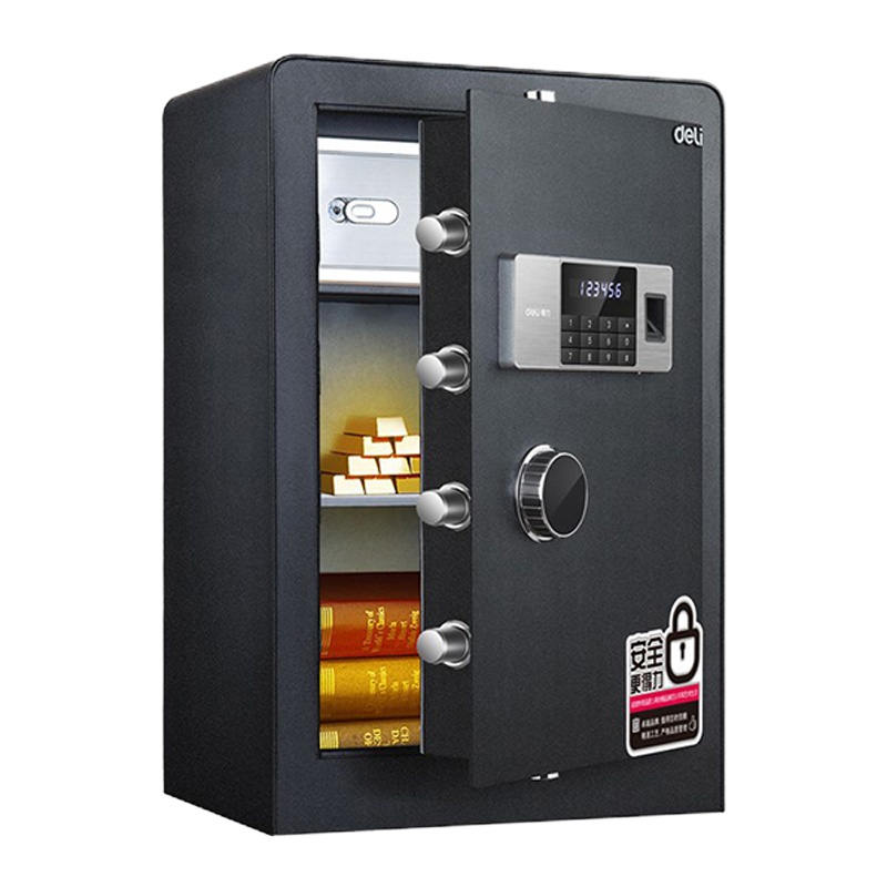 得力 4106 指纹保管箱家用小型 60cm电子密码保管箱 单台装