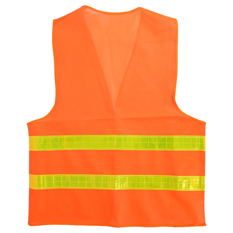 趣行 反光背心 晶格环卫马甲 工程施工骑行反光衣环卫 工作服 荧光橙背心