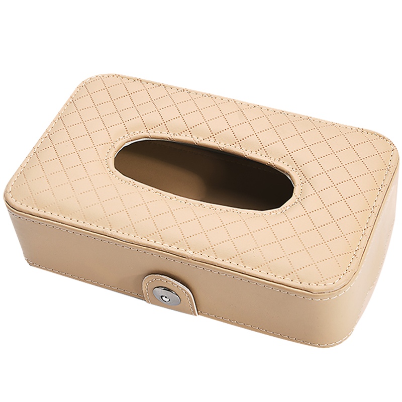 尚朴车载纸巾盒创意挂式车用抽纸盒网红餐巾纸盒汽车用品车内装 收纳搭档*眼镜夹卡包+挂式纸巾盒[米色]绑式可备注★送抽纸1