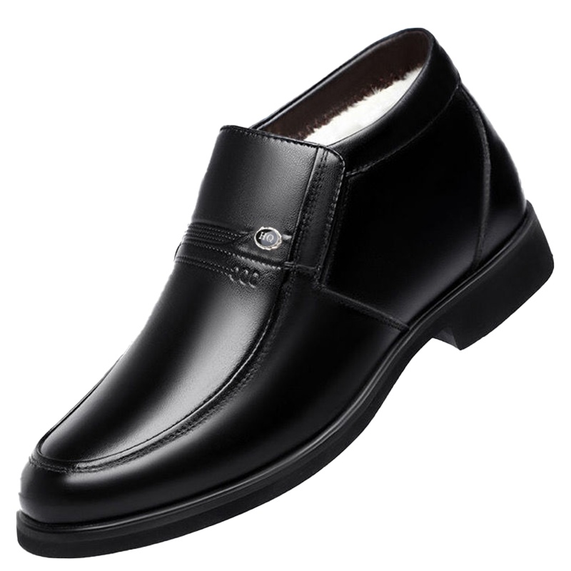 环球真皮牛皮羊毛棉鞋男冬季加绒保暖中老年爸爸鞋高帮棉皮鞋