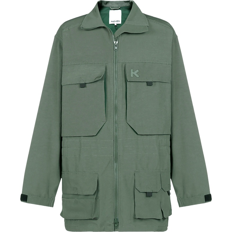 KENZO 高田贤三 男士 棉/粘胶纤维超大版工装大衣外套 FA6 5OU305 1NA