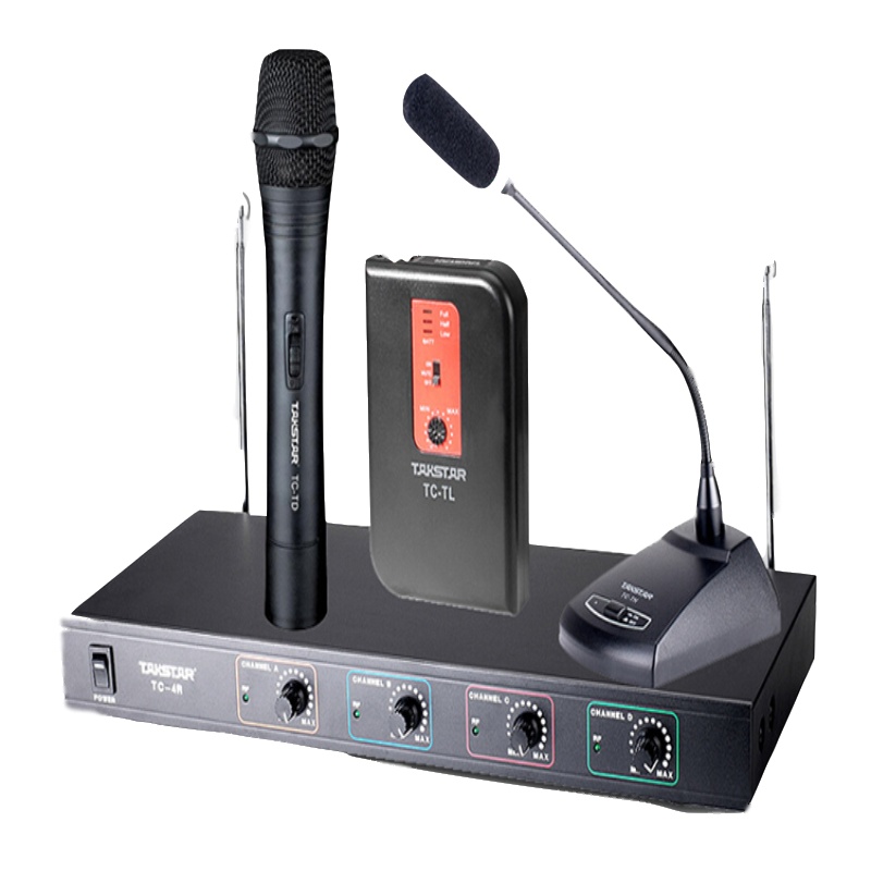 得胜（TAKSTAR）TC-4R一拖四无线麦克风 会议主持专业演出无线话筒 鹅颈演讲桌面会议麦克风套装 4鹅颈麦