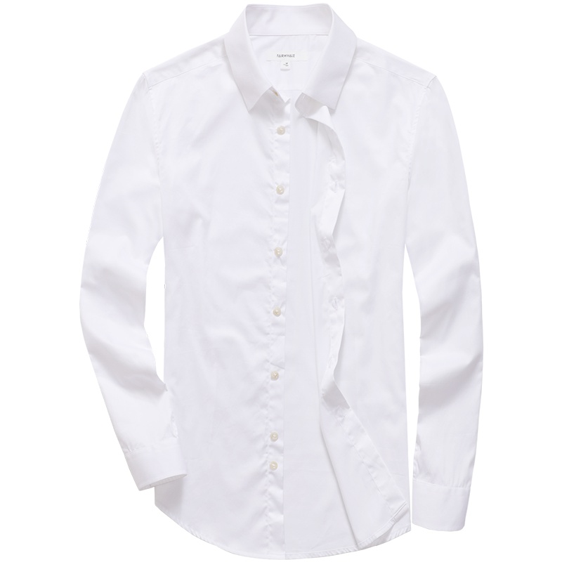 马克华菲衬衫男长袖黑色2021春季新款纯棉韩版潮流修身全棉黑衬衣