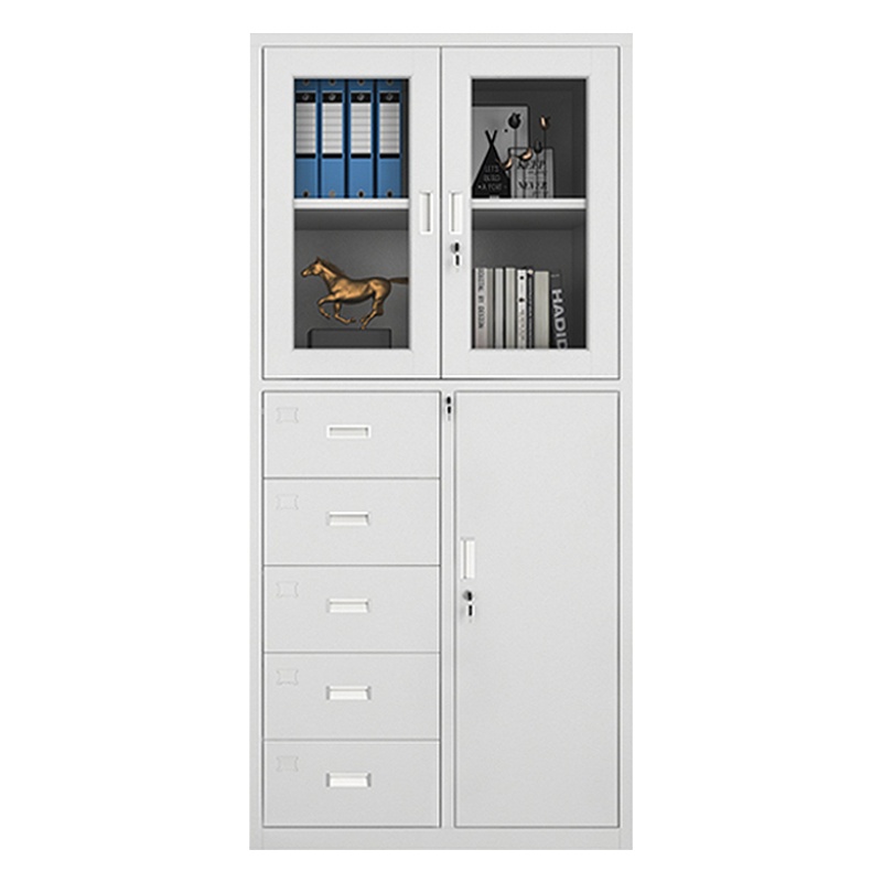 汉诺鑫威钢制文件柜办公资料柜带锁档案柜带锁储物柜铁皮柜财务凭证柜偏五斗器械柜