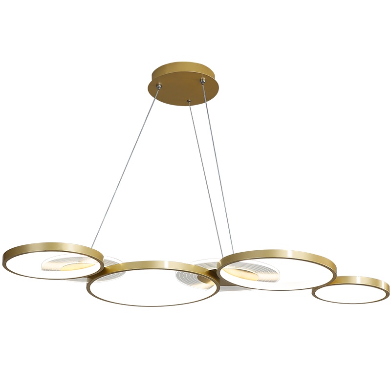 七只蚂蚁简约现代LED客厅灯金色吊灯ins餐厅北欧后现代餐厅吊灯轻奢圆环饭厅餐桌led灯设计师创意个性网红吧台吊灯JH