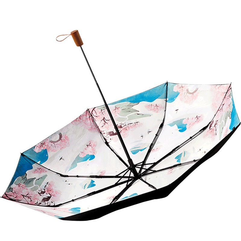 蕉下度假太阳伞女晴雨两用折叠雨伞防晒防紫外线小黑伞