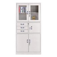 铭威盾钢制办公文件柜铁皮柜矮柜资料密码带锁凭证档案员工储物更衣柜子偏三斗文件柜
