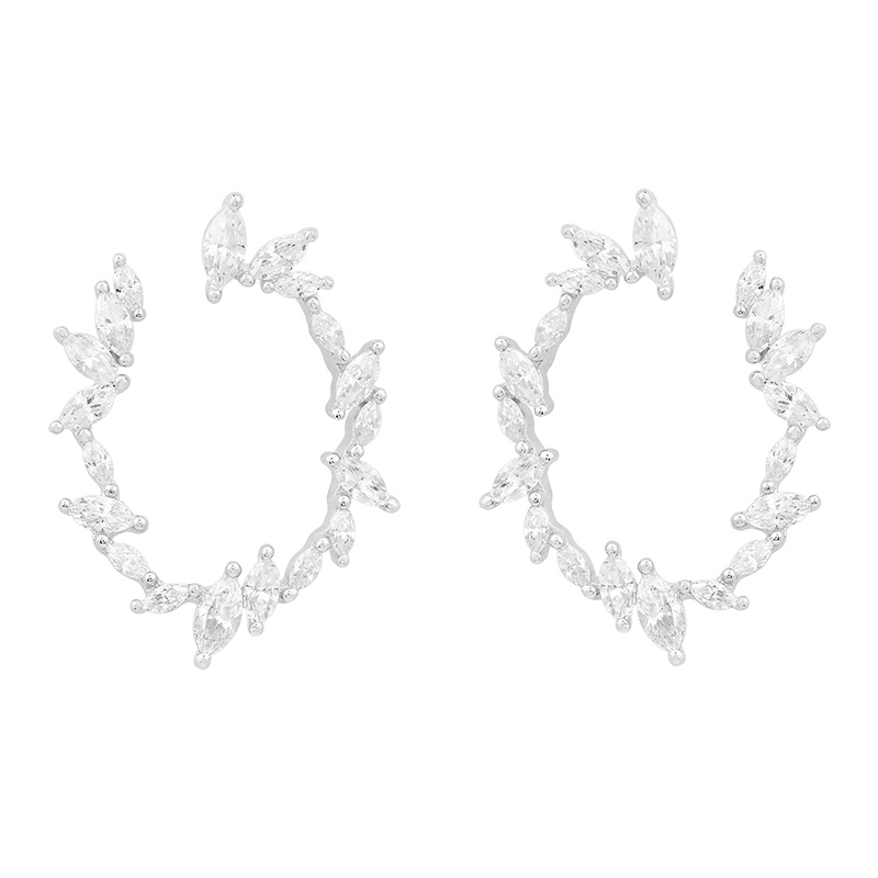 APM Monaco不规则U型耳环女 设计感时尚宴会耳钉银耳饰送女友礼物