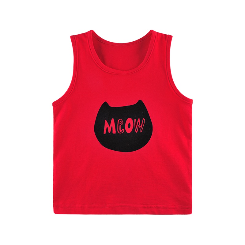 angeeb 宝贝心语 0-5岁宝宝衣服夏款男童女童衣服经典圆领纯棉背心 3色可选