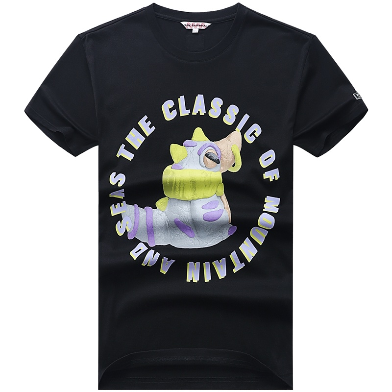 马克华菲短袖T恤男2021夏季新款纯棉宽松潮流卡通ins情侣打底衫