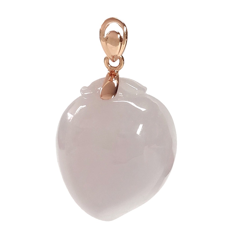 缘源珠宝 天然A货翡翠吊坠 18K金镶嵌紫罗兰心形翡翠玉坠 女款 附送证书 不含链