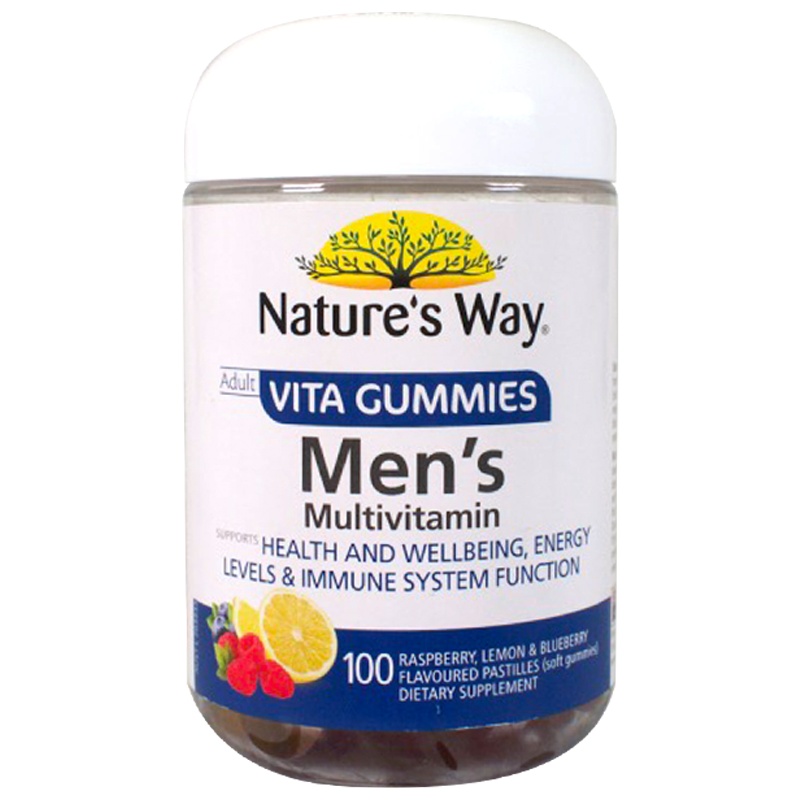 Nature's Way 澳萃维 VC维生素C 男性复合维生素软糖 维生素B族维C镁锌硒叶酸营养素 澳洲进口 100粒