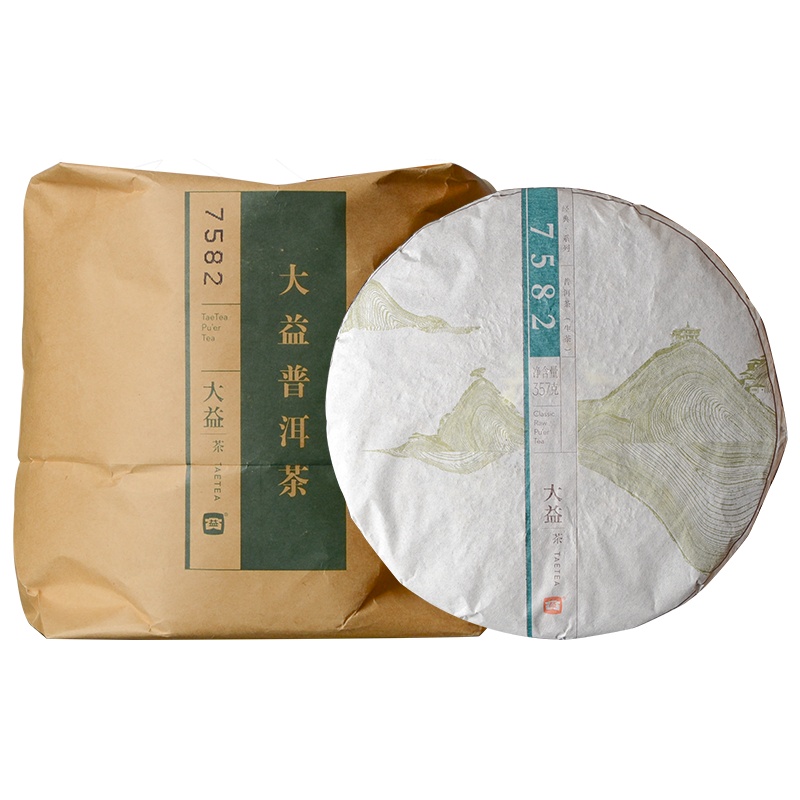 [7饼整提]大益茶7582生茶1401批次生普洱茶生茶饼2500g七子饼茶2014年茶叶黑茶