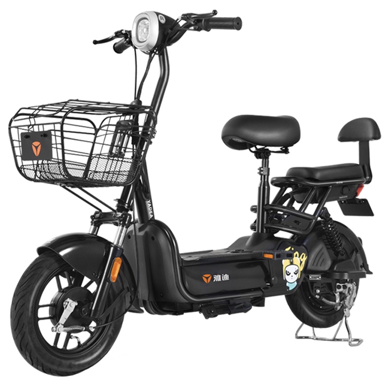 雅迪小王子KT版电池可提铅酸48V电动车踏板电瓶车亲子代步电动自行车简易款TDT1038Z 黑色