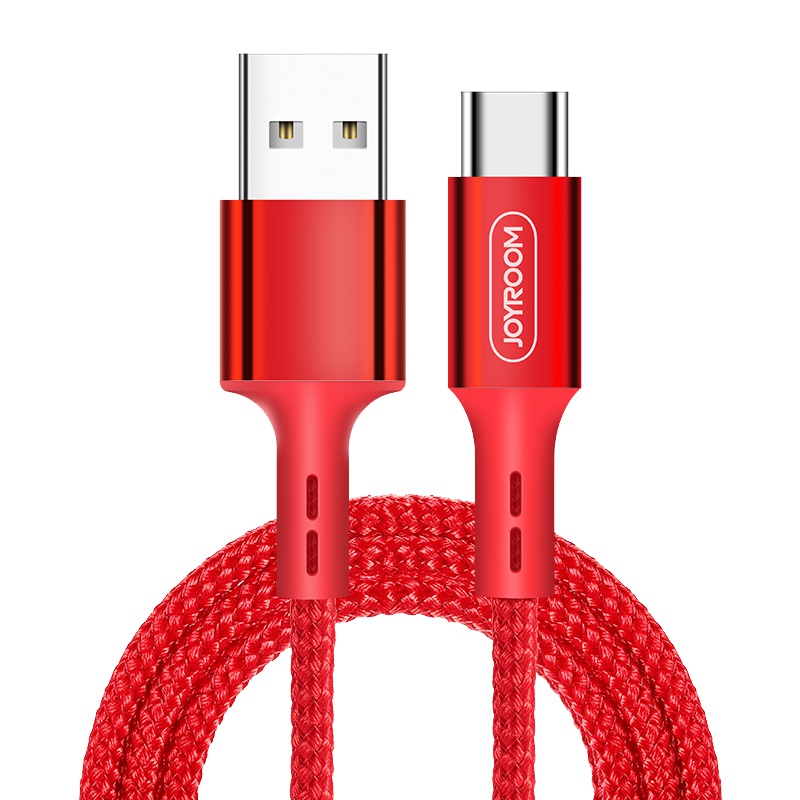 机乐堂 type c接口数据线 编织尼龙耐用手机充电器线 支持三星OPPO小米vivo华为 1米 红色