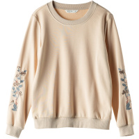 芊艺韩版圆领套头长袖卫衣女秋装2019新款原宿风小清新上衣10661