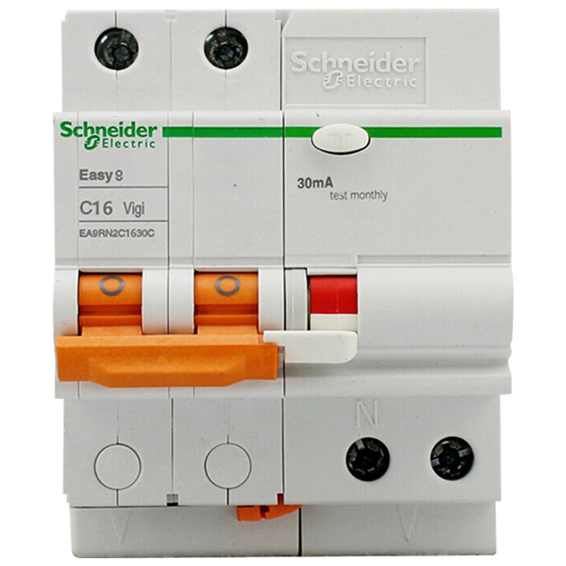 施耐德电气（Schneider Electric）断路器 漏电保护器 E9系列2P16A带漏保空气开关